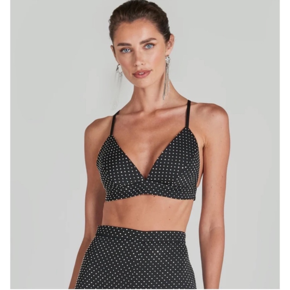 Kira Black Embellished Bra Top
